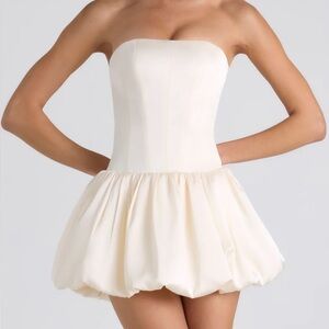 Oh Polly Cream Strapless Mini Dress
